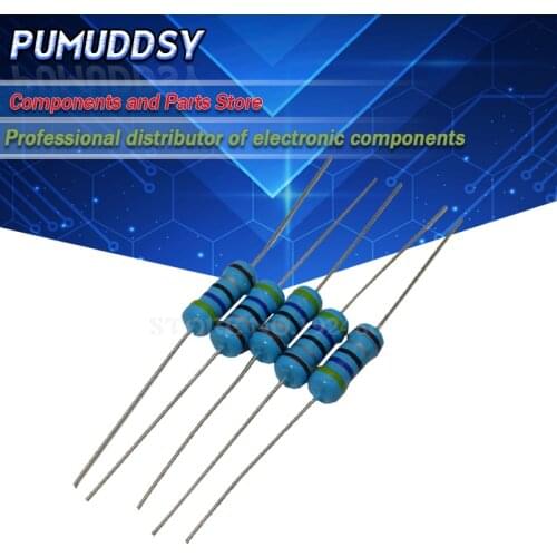 1000PCS 1W Metal film resistor 1% 1R ~ 1M 2R 10R 22R 47R 100R 330R 1K 4.7K 10K 22K 47K 100K 330K 470K 1 2 10 22 47 100 330 ohm