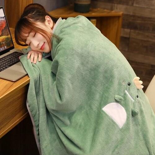 Warm TV Hooded Blankets Sofa Cozy Coral Fleece Hoodie Blanket Adults Kids Bathrobe Weighted Blanket with Sleeves Outwears