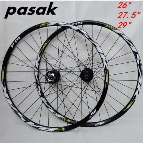 Pasak MTB Bicycle Wheels 26'' 27.5" 29" 32 Holes Disc Brake Mountain Bike Wheelset Six Holes Centerlock Front 2 Rear 4 Bearings