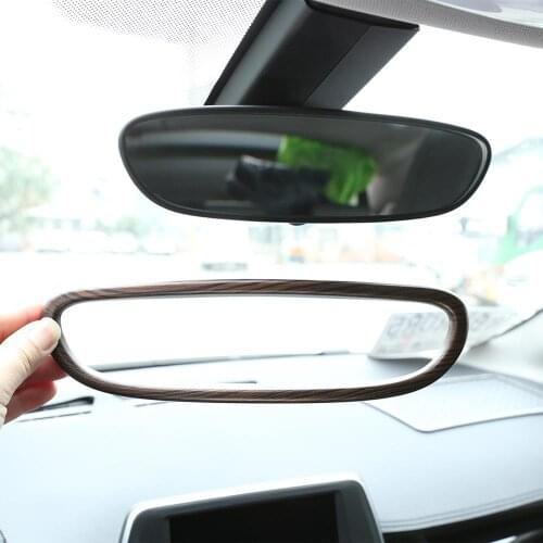 1pcs Pine Wood Grain ABS Plastic Sticker Car Interior Rearview Mirror Frame Trim for BMW X1 F48 2016-2018 2 Series F20 2011-2015