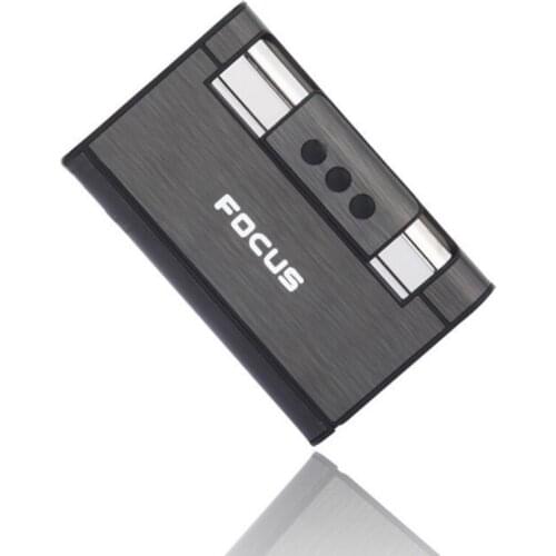 NEW 2020 Focus Cigarette Case 8pcs Cigarette Capacity luxury Fashion funny Metal satin lighter cigarette box man Christmas gift