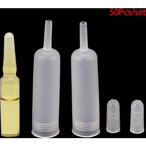 NEW 50Pcs/lot Disposable Emery Glass Bottle Silicone Dropper Vial Opener Drippers 2 Types