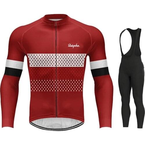 2021 Autumn Cycling jersey Set bib pants ropa ciclismo Raphaful bicycle MTB bike clothing Men Spring Long Sleeve Jersey clothes