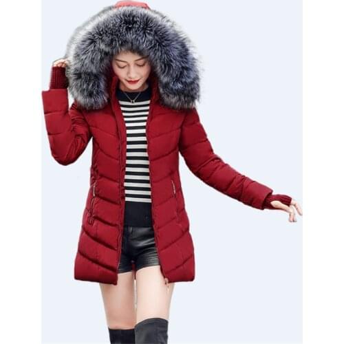 2020 Autumn Womens Winter Coats Fashion Glossy Big fur collarParkas Winter Jacket Women Shinny Padded Cotton Coat