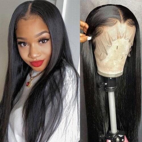 Straight Lace Human Hair Wigs Summer T Part Middle Part Lace Wigs 13x1 Cheap Remy Brazilian Lace Wig Pre Plucked With Baby Hair