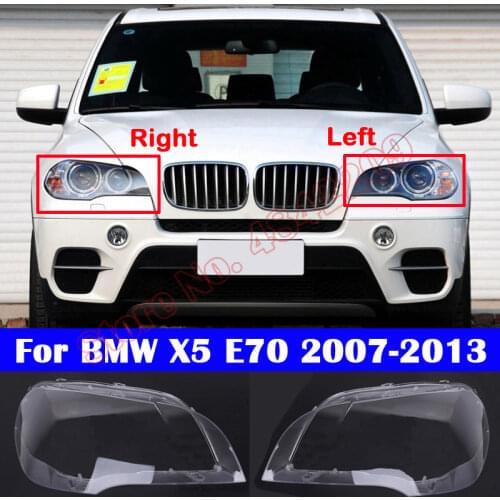 For BMW X5 E70 2007-2013 Car Front Glass 30i/35i/40i/48i/50i/35d/40d Lens Headlamp xDrive Lampshade Lamp Shell Headlight Cover
