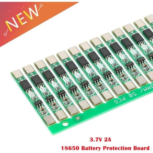 100 pcs 1S 3.7V 2A li-ion BMS PCM 18650 Battery Protection Board PCB for 18650 Lithium ion li Battery Cell