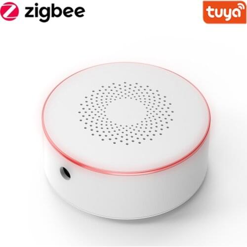 Tuya Smart ZIgbee Siren Wireless Audible And Visible Alarm 100dB Anti-tamper AC Power Work With Zigbee Hub And Volume Adjustment