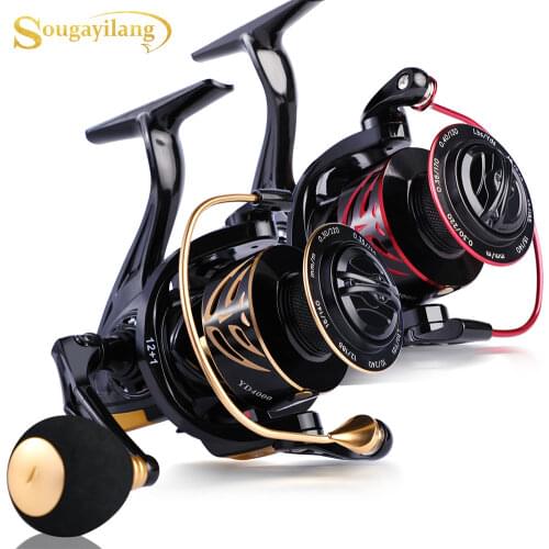 Sougayilang Fishing Spinning Reel Metal Spool 12+1BB 5.2:1 High Speed Carp Fishing Reel1000-4000 Metal Line Cup Sea Tackle Pesca