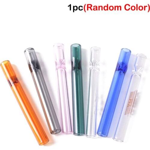 Glass Cigarette Holder Tube For Tobacco Cigarettes Smoking Smoke Filter Pipes Mouthpiece Hookah Random Color