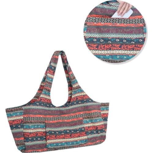 Ethnic style outdoor fitness yoga body storage bag large capacity shoulder bag yoga mat yoga brick storage