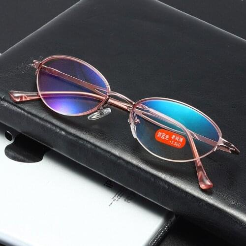 Vintage Cat Eye Ultra-light Metal Half Frame Reading Glasses Portable Men Business Presbyopia Glasses With Case Unisex Diopter