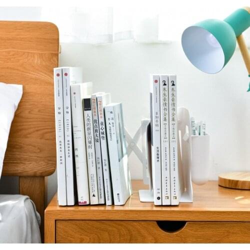Retractable Bookends Student Desktop Book Support Stand Bookshelf With Pen Holder Stationery Storage Rack Organizer