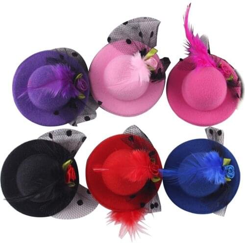 6Pcs Fashion Child Girl Mini Hat Hairpin Hair Clip Veils Flower Fascinator Kids Headwear