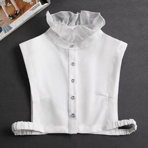 Ruffle Fake Collar Shirt Women Shawl Detachable Shirt Collar White Lapel False Collar Women Clothes Accessories Tie Faux Col