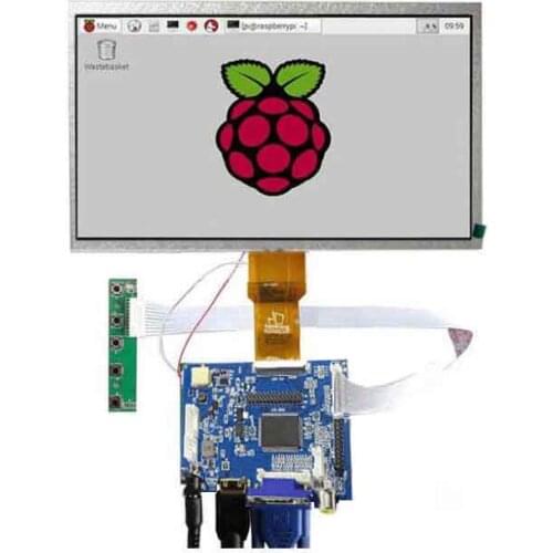 10.1inch LCD for Raspberry Pi 2/3/4B mode B,1024x600 HD LCD Monitor Display HDMI VGA AV Raspberry Pi banana pi With key board