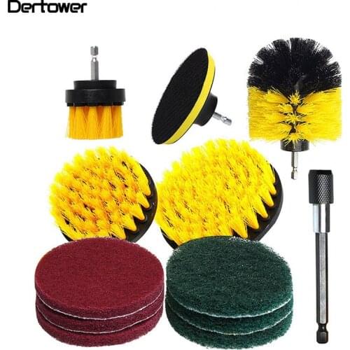 12Pcs Electric Drill Brush Scrub Pads Grout Power Drills Scrubber Cleaning Brush Tub Cleaner Tools Kit Bathroom Toilet Cleaning
