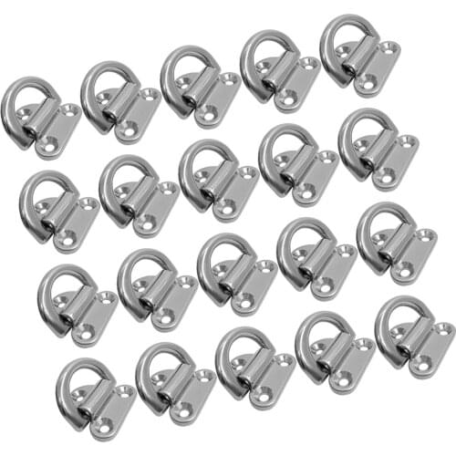 20 Pieces 316 Stainless Steel Marine Boat Folding Pad Eye for Truck Tie Down Pad