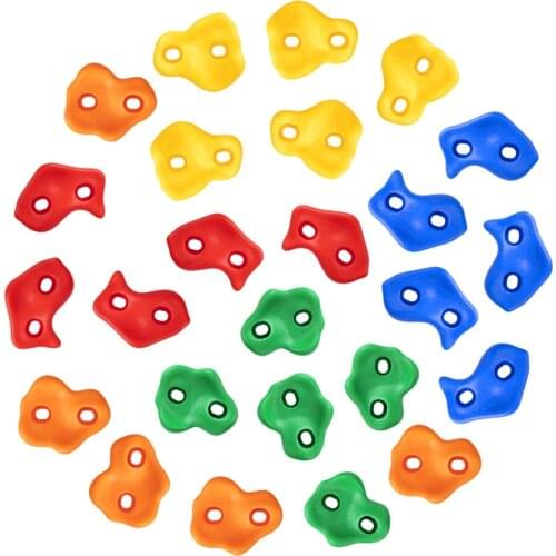 25Rock Climbing Holds for Kids,Climbing Rocks for Indoor Outdoor Set,Rock Wall Grips Kit and 2Inch Mounting Hardware