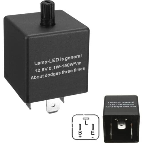 3pins Car Motorcycle LED flasher Relay 12V Universal Electronic adjustable Freauency LED Turn Signal light Blinker flasher Relay