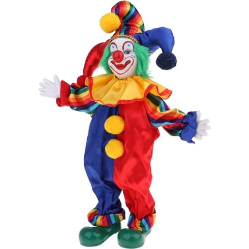 38cm Lovely Smiling Porcelain Clown Doll For Kids Birthday Gifts Halloween Christmas Table Decoration #1