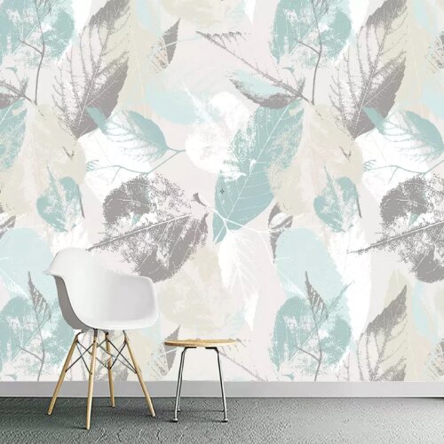Custom 3D Photo Wallpaper Roll Nordic Modern Leaves Leaf Petals 3D TV Living Room Wall Non-woven Waterproof Wall Covering Mural