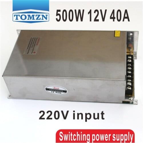 500W 12V 40A 220V INPUT Single Output Switching power supply for LED Strip light AC to DC