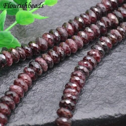 5x10mm Faceted Rondelle Shape Natural Garnet Stone Beads Fine Jewelry Making Earrings Necklace Stone Loose Beads 5Strands