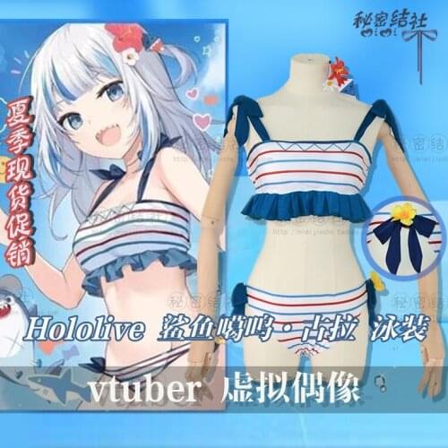 Anime Hololive VTuber Gawr Gura Sexy Dress Birthday Commemorative Swimsuit Cosplay Costume Halloween Women Free Shipping 2021New