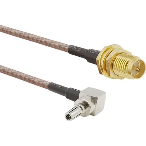 CRC9 Male Right Angle Plug To RP-SMA Female RG316 RF Jumper Pigtail Cable For 3G 4G Modem 18CM