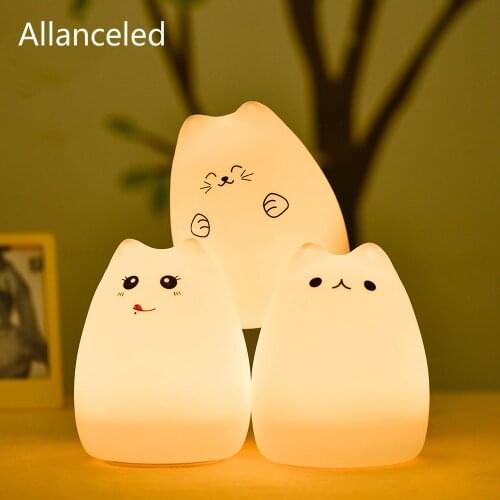 Colorful Silicon Animal Light Rechargeable Remote Touch Sensor NightLight Children Cute Night Lamp Bedroom Decor Gift Toy Lights
