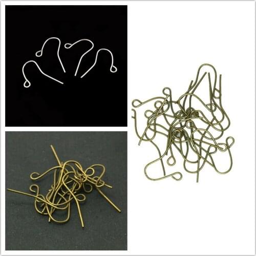 Jewelry Findings accessories 100Pcs rhodium/antique bronze Hypo-Allergenic Earring Hooks clasps for DIY fashion crafts