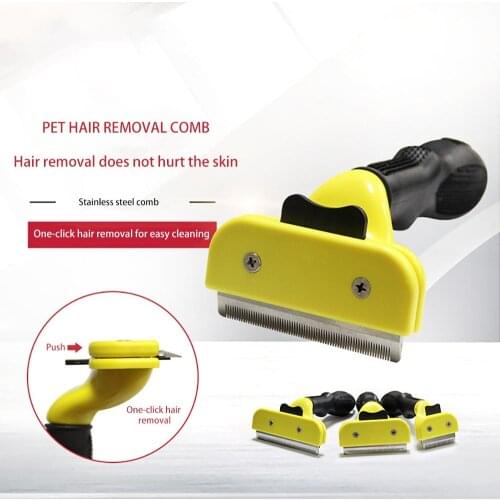 Pet Hair shedding Comb Pet Dog Cat Brush Grooming Tool Furmins Hair Removal Comb For Dogs Cats Soft Handle Pets Supplier