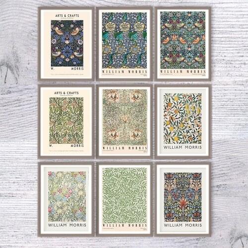 William Morris Canvas Print The Victoria and Albert Museum Exhibition Poster London Underground Art Nouveau Painting Wall Decor