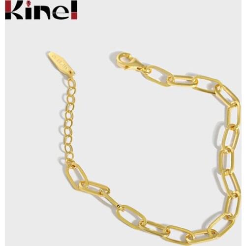 Kinel Korean Style Trend INS Silver 925 Jewelry Bracelets for Women 18 Real Gold Plated Wedding Party Gift Accessories 2021 New