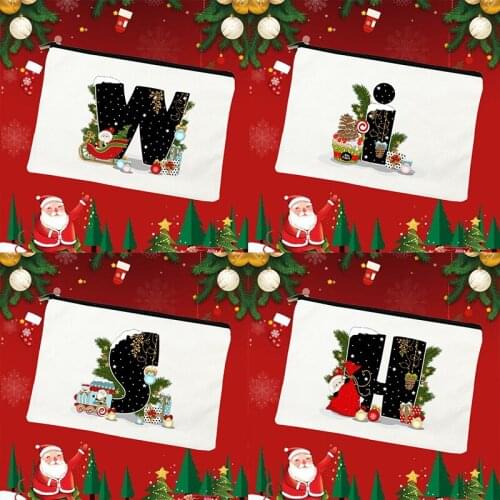 Alphabet Makeup Bag Travel Cosmetic Case Female Toiletries Storage Bags Lady Beauty Organizer Student Pencil Bags Christmas Gift