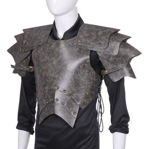 Cosplay Medieval Warrior Armor Stage Props Adult PU Leather Warrior Cosplay Armor Halloween Carnival Costume Accessories