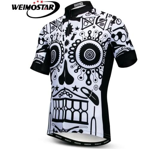 Weimostar Summer gear Skull bike jersey shirt tops Team Cycling Jersey Men Ropa ciclismo riding Clothing bicycle maillot