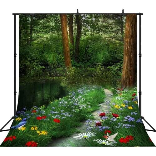 Lyavshi Fairy Tale Forest Photography Backdrops Children birthday Backgrounds Photo Studio Flowers bird Photo Background