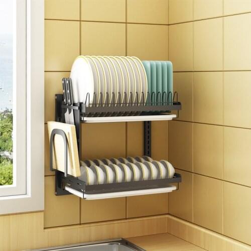 Hook Metal Storage Rack Kitchen Closet Desktop Multi Layer Dish Drying Rack Chopstick Rangement Cuisine Household Items DG50SR