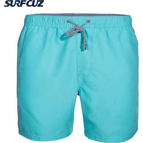 SURFCUZ Summer Mens Beach Board Shorts Swimming Trunks Quick Dry Volley Surfing Shorts Swimwear with Mesh Lining and Pockets