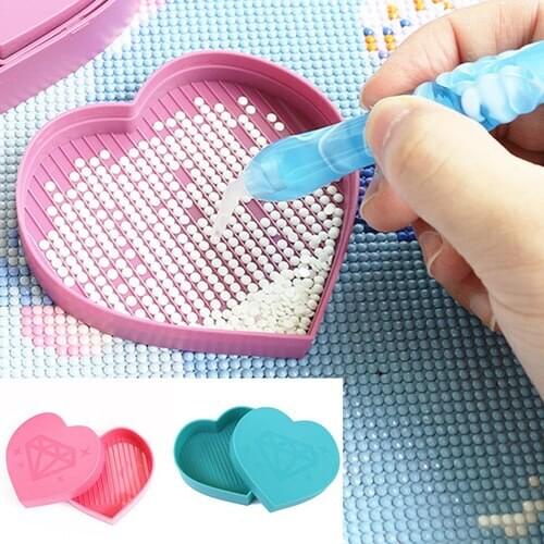 DIY Diamond Painting Diamond Embroidery Accessories Large Capacity Big Drill Plate Heart Plastic Tray Plate