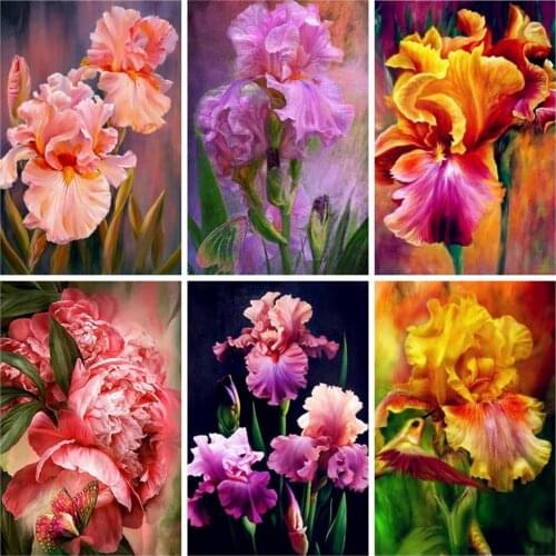 Huacan 5d DIY Diamond Painting Kit Full Square Iris Beads Embroidery Cross Stitch Mosaic Flower Needlework Pictures