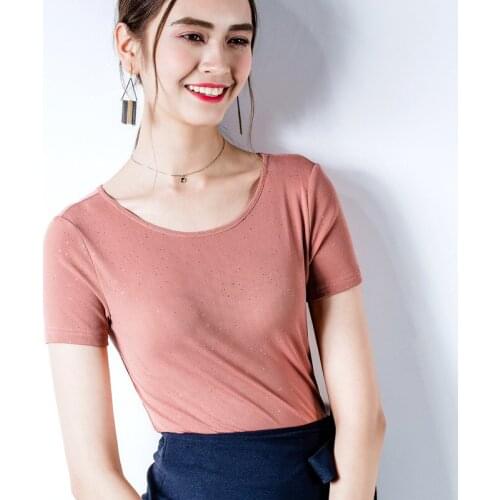 New High-quality classic womens casual short-sleeved breathable soft T-shirt