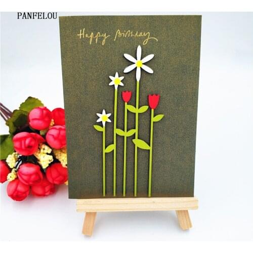 PANFELOU dies cutting dies Rose bushes Birthday card Scrapbooking DIY album cards paper die metal craft stencils punch cuts