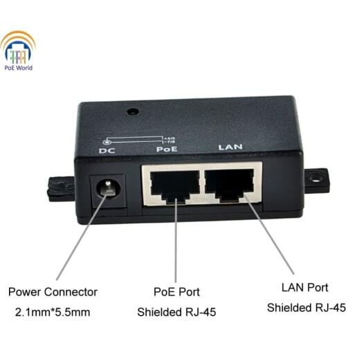 POE-1-WM 802.3af Passive PoE Splitter Injector 100mbps Ethernet Linker RJ45 Adapter Wall Mount 2.1*5.5DC 12-56V for IP Camera