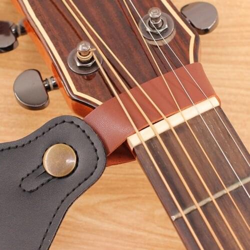 Folk Guitar Strap Buckle Leather Belt Safe Lock Lightweight Portable Music Element for Ukulele Bass Accessories