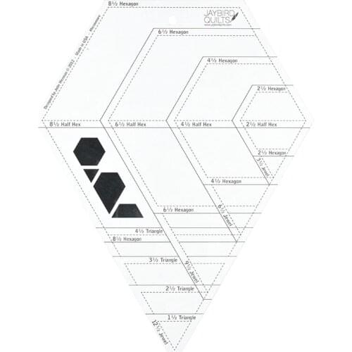 Transparent Hexagonal Diamond Shaped Patchwork Ruled Template Tool Diamond Hexagon Shape Transparent Patchwork Sewing DIY