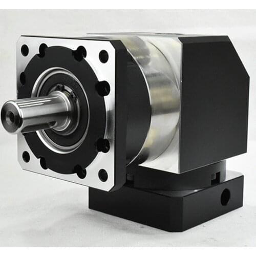 Right angle 90 degree planetary gear reducer 7 arcmin Ratio 3:1 to 10:1 for NEMA34 750W AC servo motor input shaft 16mm