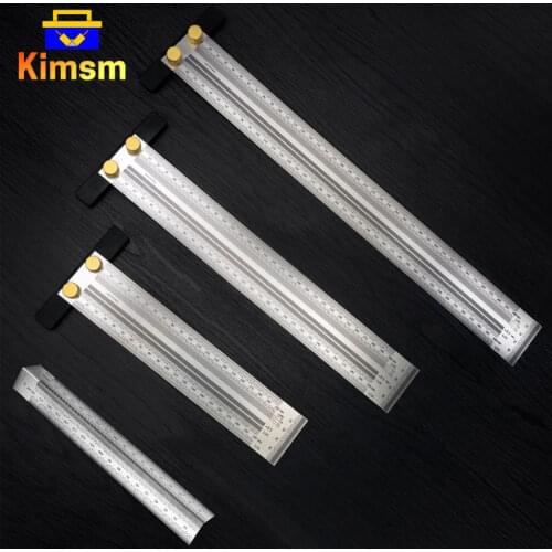 Adjustable Stainless Steel T-Type Hole Ruler Scribing Mark Line Gauge For Woodworking Ultra Thin High-precision Measuring Tool